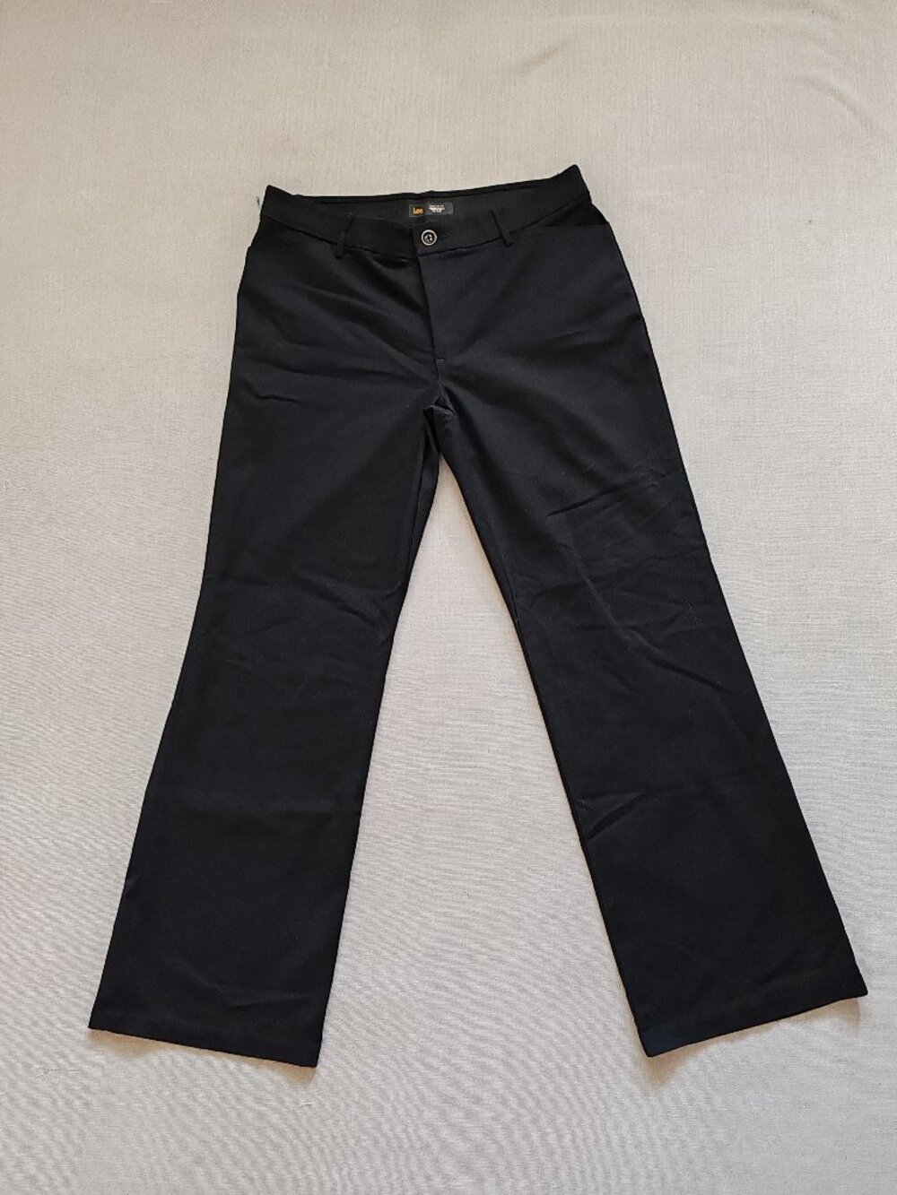 Lee Women's Flex Motion Regular Fit Trouser Pants Black Size 14 Medium Mid-Rise